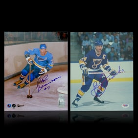 Red Berenson & Bernie Federko St. Louis Blues Signed 8"x10" Photo Set