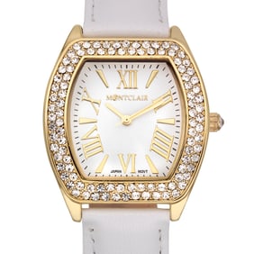 Montclair Casse Ladies Watch – White Leather Elegance, 34mm Case