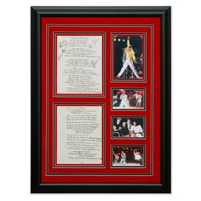 Queen Band Signed Original Handwritten Lyrics to "Bohemian Rhapsody"