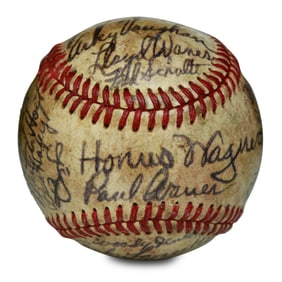 1936 Pittsburgh Pirates Team-Signed Baseball Featuring Honus Wagner on the Sweet Spot