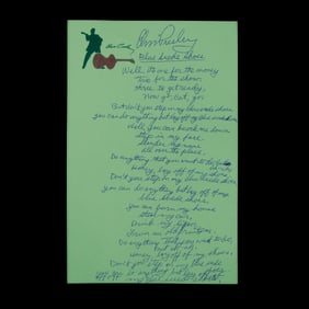 Elvis Presley Signed Handwritten Lyrics to "Blue Suede Shoes"