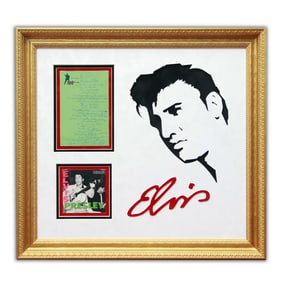 Elvis Presley Signed & Handwritten Lyrics to "Blue Suede Shoes"