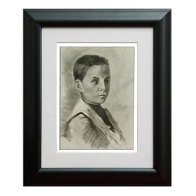 Amedeo Modigliani Drawing – Portrait of a Boy