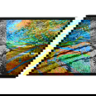 Vincent van Gogh Framed Oil on Canvas (style of): Title: Framed Oil on Canvas in the Style of Vincent Van Gogh Title: "Harvest of Harmony" Description: We are privileged to present an evocative oil on canvas that beautifully captures the essence of