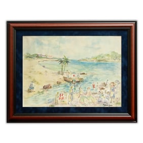 Maurice Prendergast's Mixed Media Beach Scene