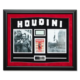 Harry Houdini Signed Document Cut