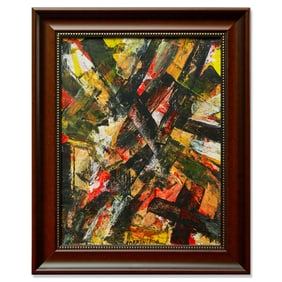 Norman Lewis Oil on Board Abstract Expressionism Painting 20.5 x 17