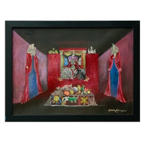 Leonora Carrington's "Gypsy Feast Room" Oil on Canvas