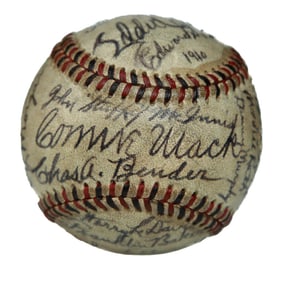 1910 Philadelphia Athletics Team-Signed Baseball – Early Dynasty, World Series Champions