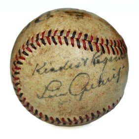 Lou Gehrig Signed and Inscribed Kindest Regards Reach Baseball