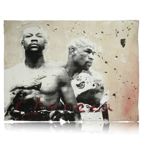 Original Large Ronald Chapeau Mixed Media Featuring Roy Jones Jr.