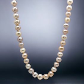 14K Gold Baroque Pearl 17" Strand: 9 mm - 11 mm Pearls