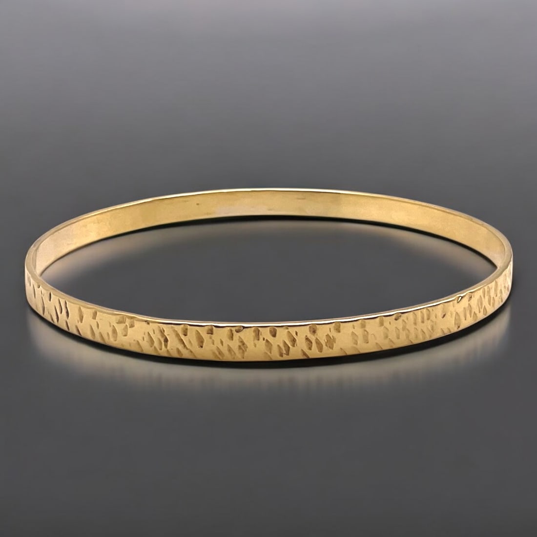 Elegant Vermeil Textureed slip on Bangle 8" (1 of 1)