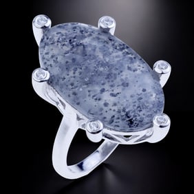 Heavenly Celestial Quartz Ring with stunning design - Size 7