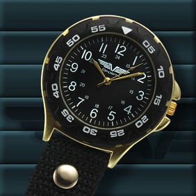 Deporte Belt Clip Watch – Goldtone Case with Unidirectional Bezel