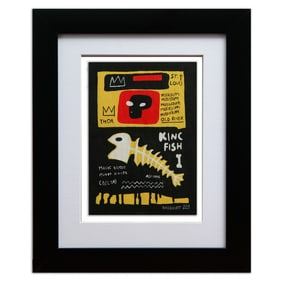 Jean-Michel Basquiat Painting "King Fish"
