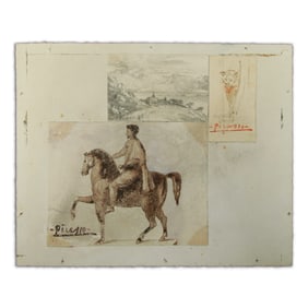 Unique Trio of Picasso Artworks on a Single Board