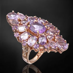 Epic Amethyst 14K Rose Gold over Sterling Silver Ring - Size 5