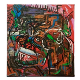 Masked Face in the Style of Jean-Michel Basquiat
