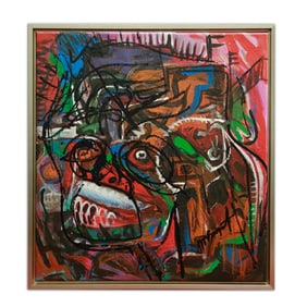 Masked Face in the Style of Jean-Michel Basquiat