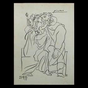 Pablo Picasso Drawing: Embrace of the Family