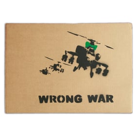 Banksy Cardboard Art - "Wrong War"