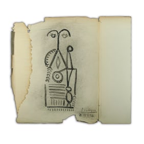Pablo Picasso Original Watercolor on Book Cover