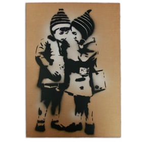 Banksy Cardboard Art - "Winter's Wonder"