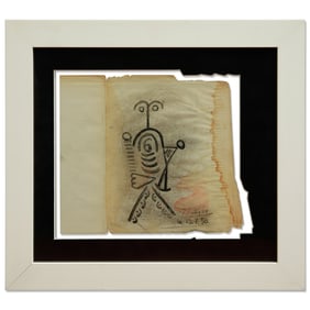 Pablo Picasso Original Watercolor on Book Cover