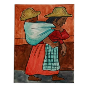 Diego Rivera Mixed Media on Paper
