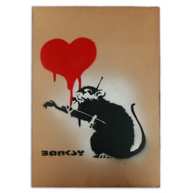 Banksy Cardboard Art - "Love Hurts"