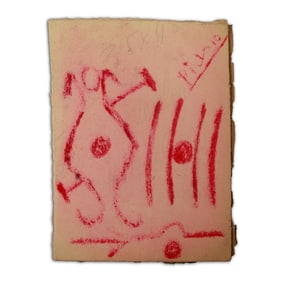 Pablo Picasso Doodles on Pressed Paper Board (Pink, 9.25 x 7 inches)