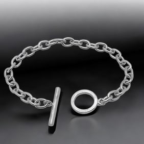 Italian Sterling Silver Toggle Link Braclet 7.5"