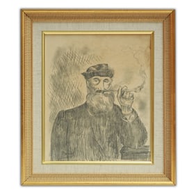 Claude Monet Graphite on Paper "The Sailor's Repose" 15.75 x 13.75 (Style of)