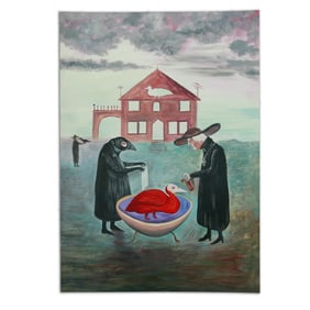 Avian Bath Ritual – An Enigmatic Scene Attributed to Leonora Carrington