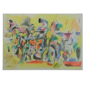 Abstract Expressionist Composition – Attributed to Arshile Gorky