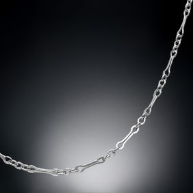24" Sterling Silver Chain with a spectaular Bar Link design