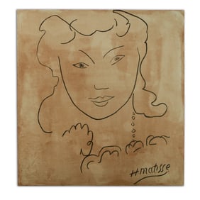 Henri Matisse Watercolor Drawing on Heavy Card Stock