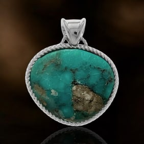 Campo Frio Turquoise Freeform design Sterling Silver Pendant