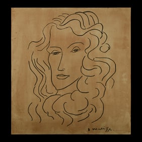 Henri Matisse Watercolor Drawing on Heavy Card Stock