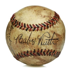 Babe Ruth and Lou Gehrig Signed Reach Baseball