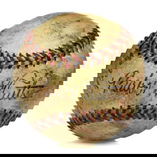 Babe Ruth and Lou Gehrig Signed Reach Baseball: Title: Legendary Baseball Dual-Signed Artifact: Forensically Authenticated Babe Ruth and Lou Gehrig Signed Reach Baseball Description: We are delighted to present a truly iconic piece of baseball hist