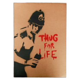 Banksy Cardboard Art - "Thug for Life"