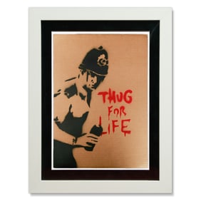 Banksy Cardboard Art - "Thug for Life"