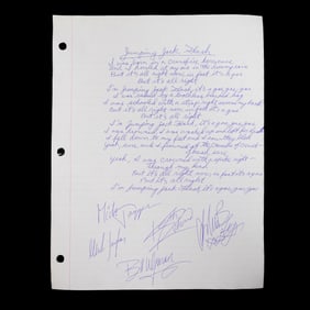 Stones Signed Handwritten "Jumpin' Jack Flash" Lyrics