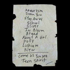 Forensically Authenticated Kurt Cobain Handwritten Set List