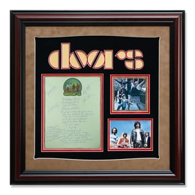 Jim Morrison & The Doors signed "Unhappy Girl" Lyrics