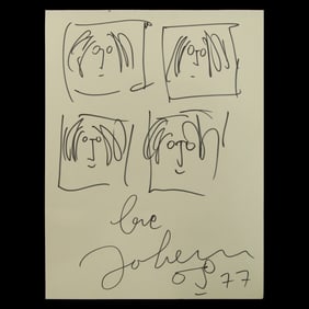 Forensically Authenticated John Lennon Signed Self-Portraits