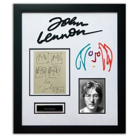 Forensically Authenticated John Lennon Signed Self-Portraits