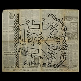 Keith Haring Newspaper Art - Full Page, The Star Ledger, March 12, 1986
